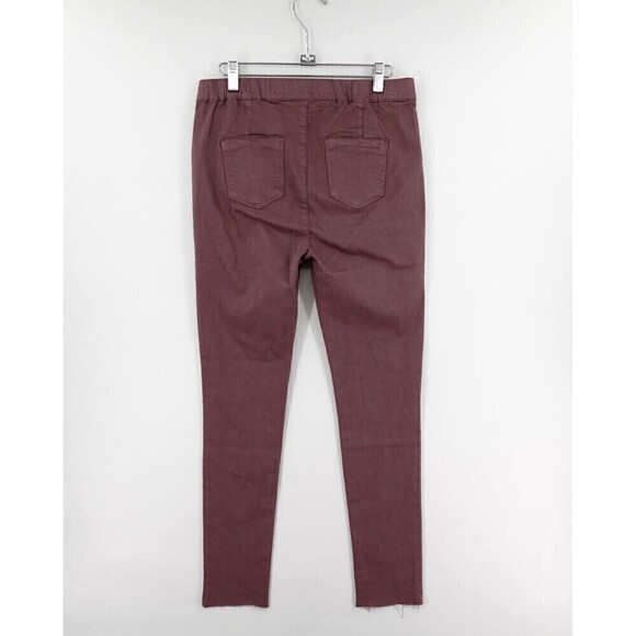 Easel Los Angeles Pants Womens Large Pink Pull-On Skinny Jeggings Raw-Hem - Picture 6 of 15